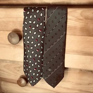 2 vintage Valentino Italian silk ties
